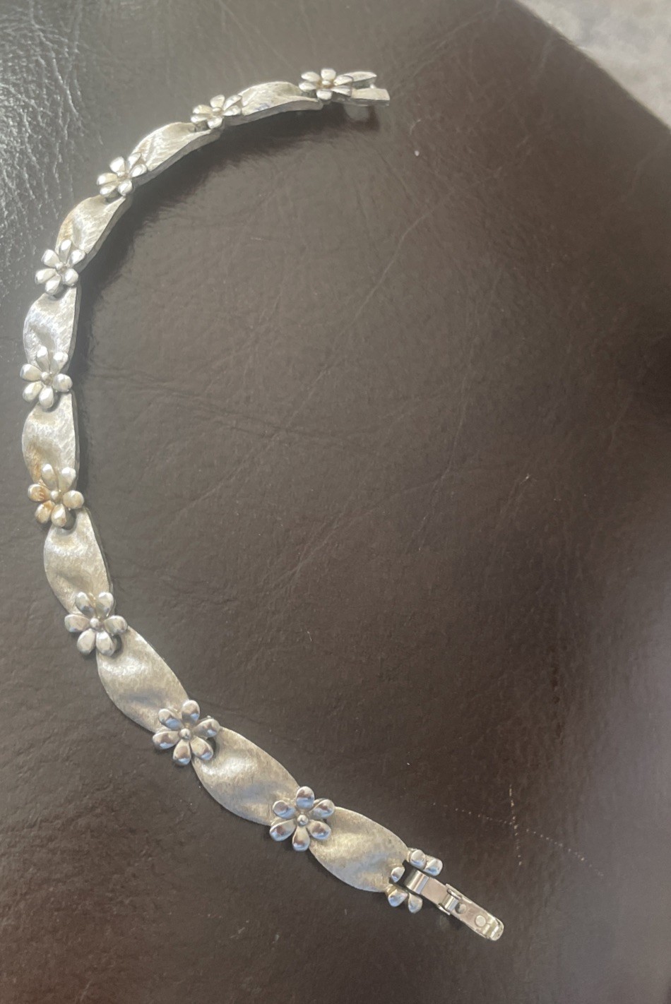 Vintage Trifari Alfred Philippe Silvertone Birthday Ribbon Link Bracelet Signed