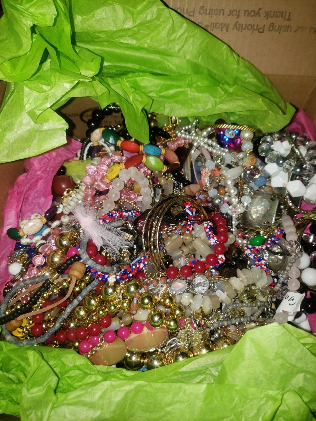 Large box of pretty costume jewelry. Vintage through today designs. GREAT DEAL!