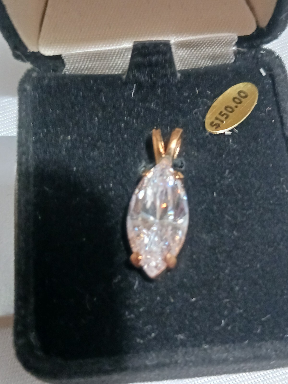 Vintage Marquise Cut Cubic Zirconia Pendant