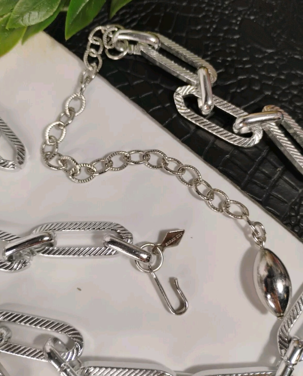 Vintage SARAH COVENTRY Silver Tone Link 28″ Chain Necklace (or Belt), Signed!