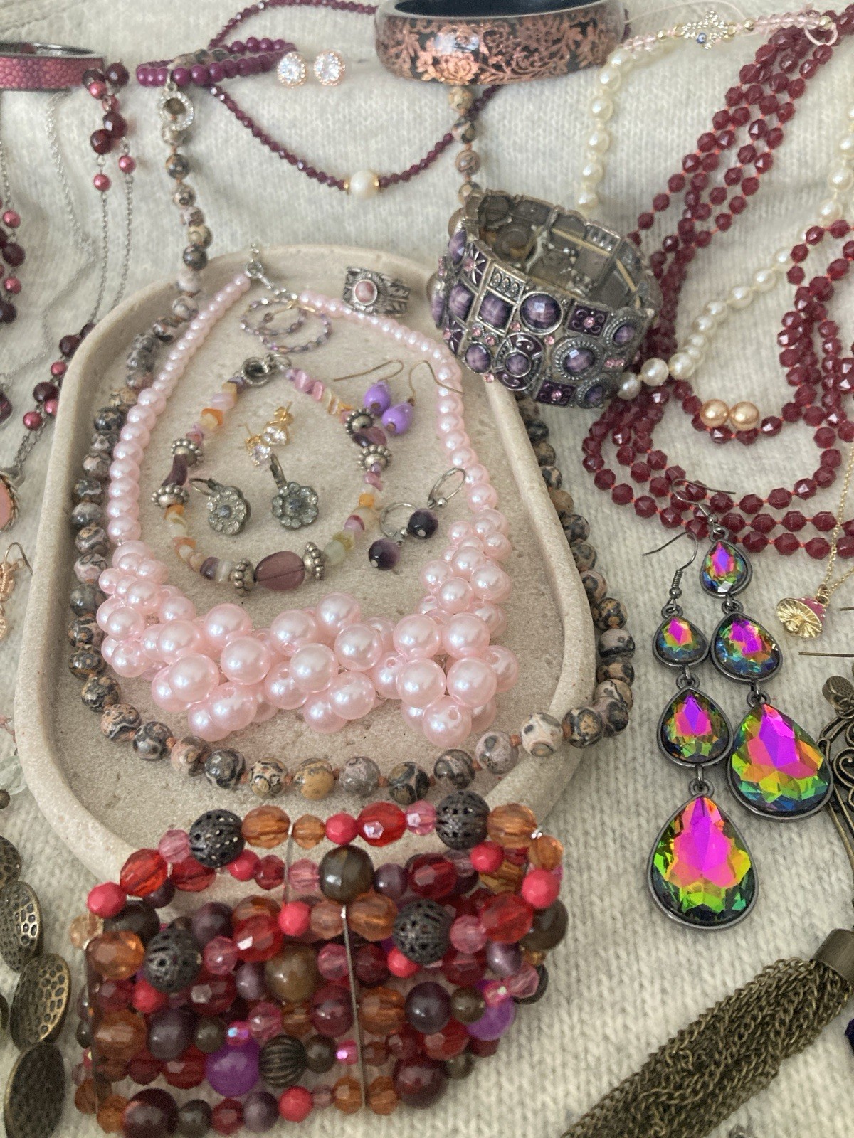 Vintage & Modern Costume Jewelry Lot Curated Collection ALL WEARABLE Purples