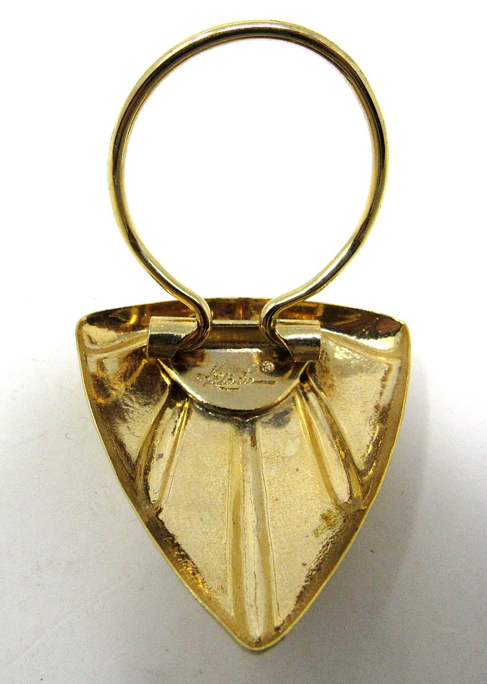 Kathie Lee Scarf Holder Clip Triangle Gold Tone Slide Dressy New US Seller sl