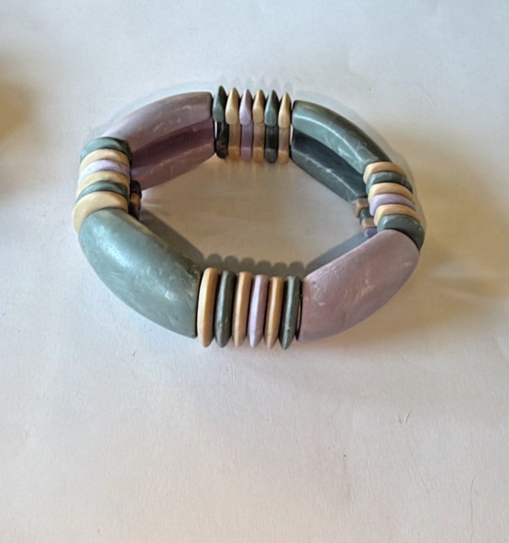 VTG 1970S AVON PASTEL WASHED BLEACHED CHUNKY RESIN BRACELET & NECKLACE SET