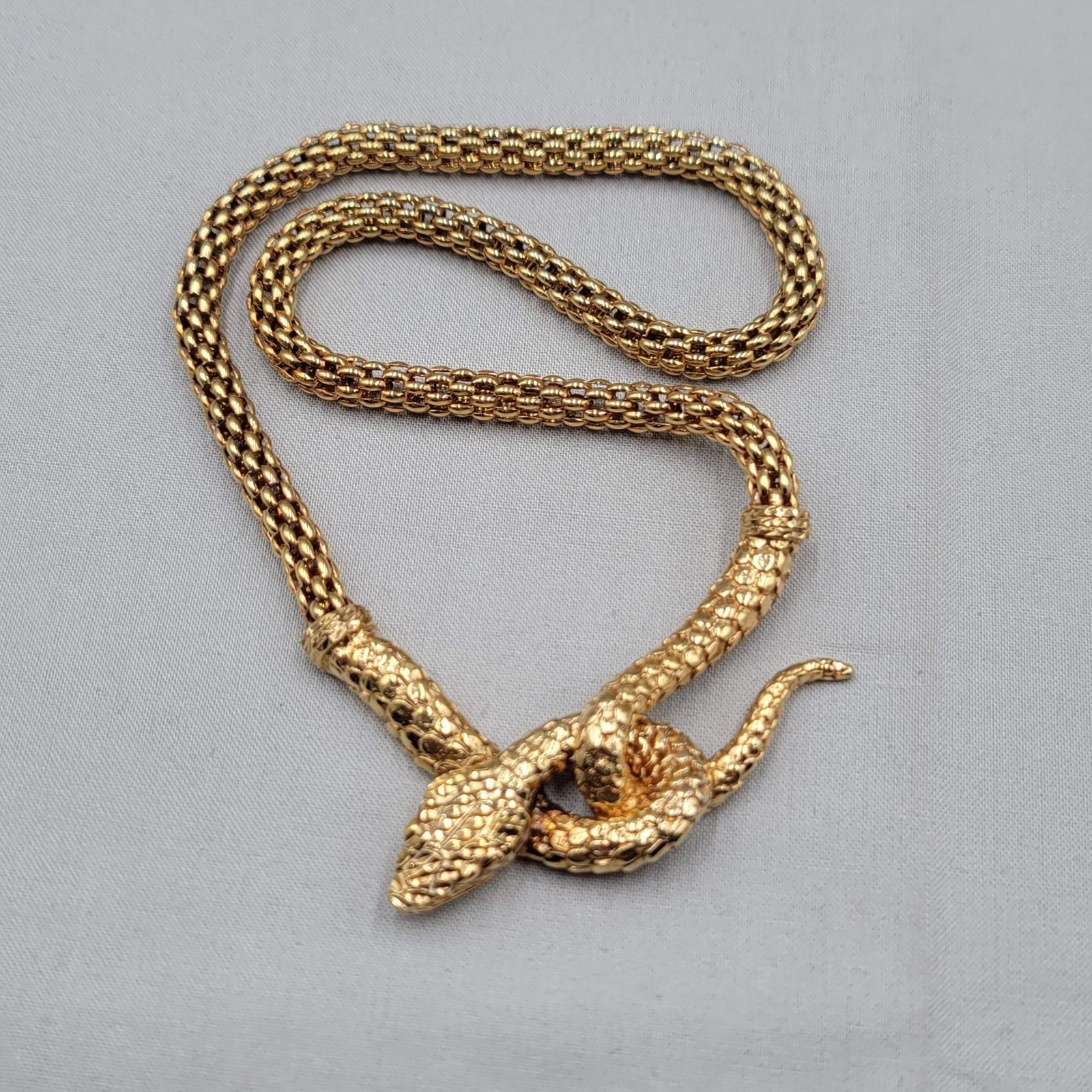Vintage Signed Snake Collar Necklace Made in Italy Unknown Signature 20″