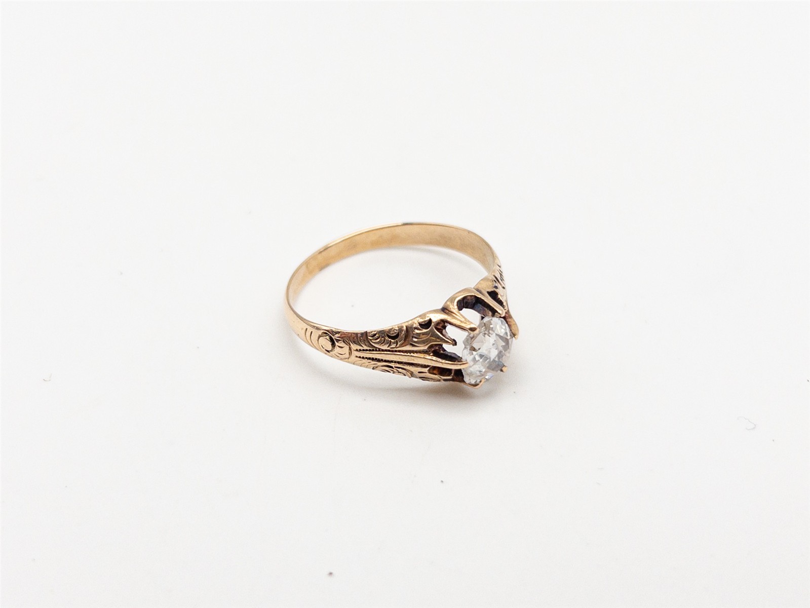 Antique 1870s $5000 .75ct Old Rose Cut Diamond 14k Yellow Gold Mens Band Ring