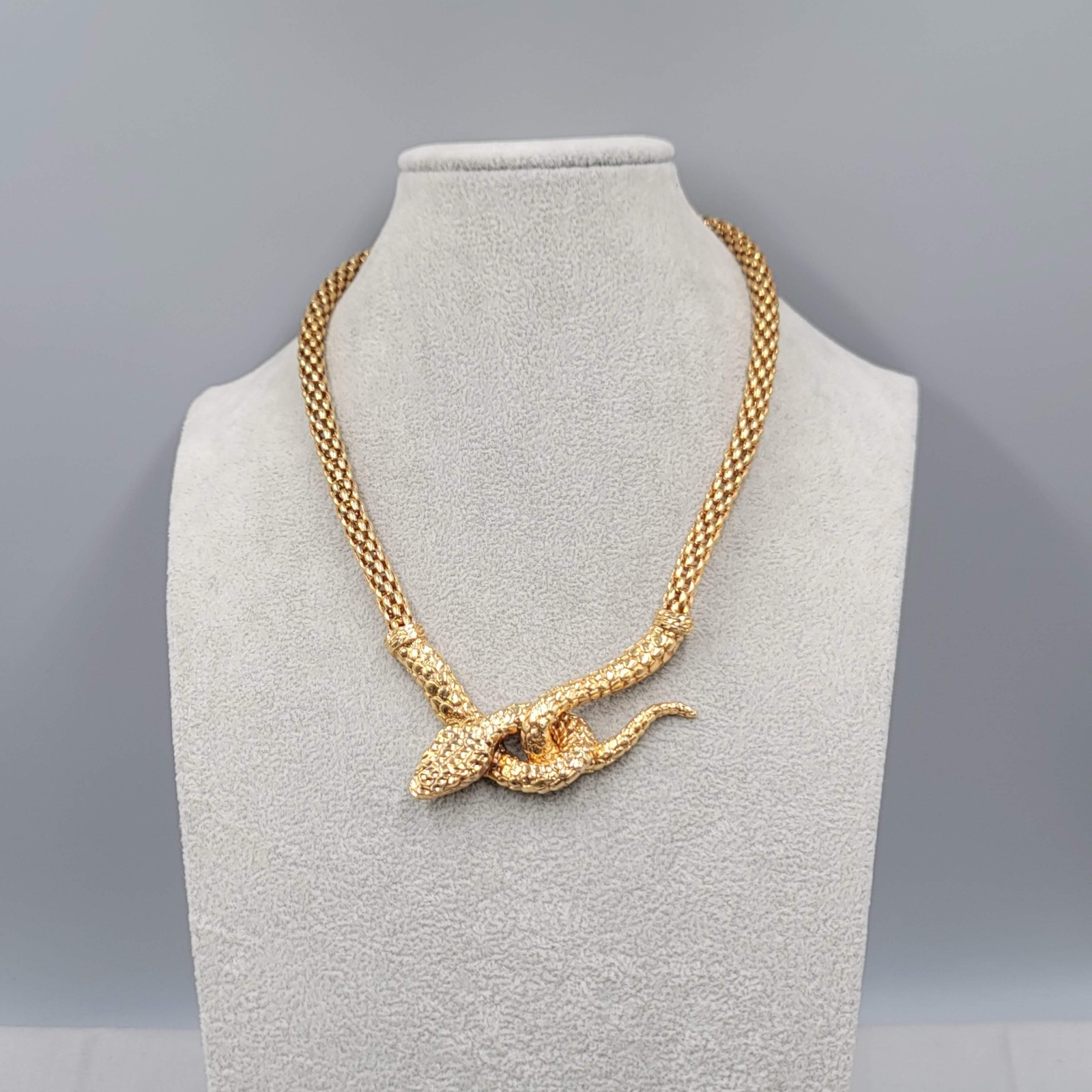 Vintage Signed Snake Collar Necklace Made in Italy Unknown Signature 20″