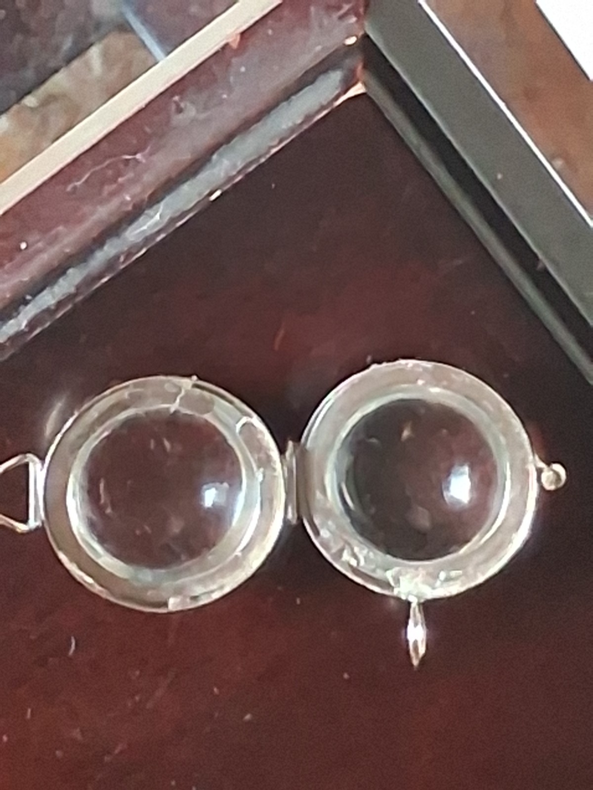 Large Antique Pool Of Light Style Bubble Dome Glass Locket Pendant