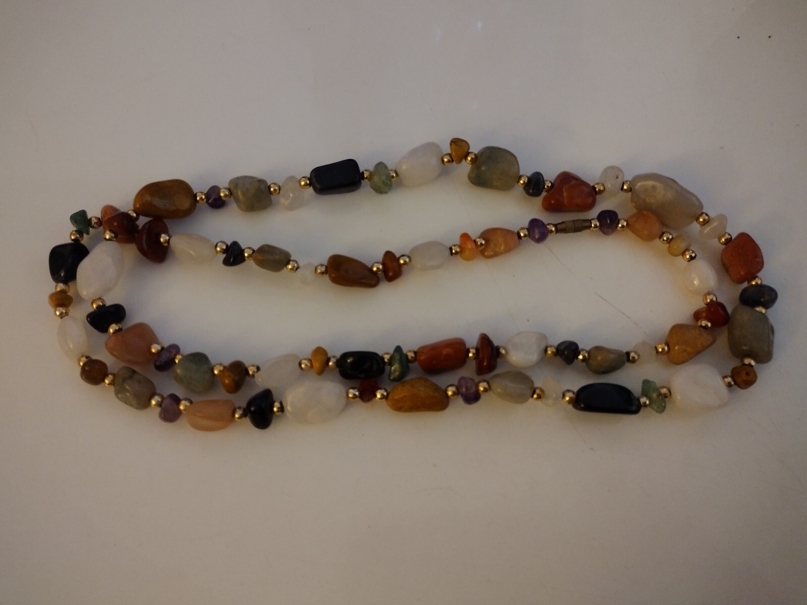 Vintage Gemstone Necklaces 18″ Two Total