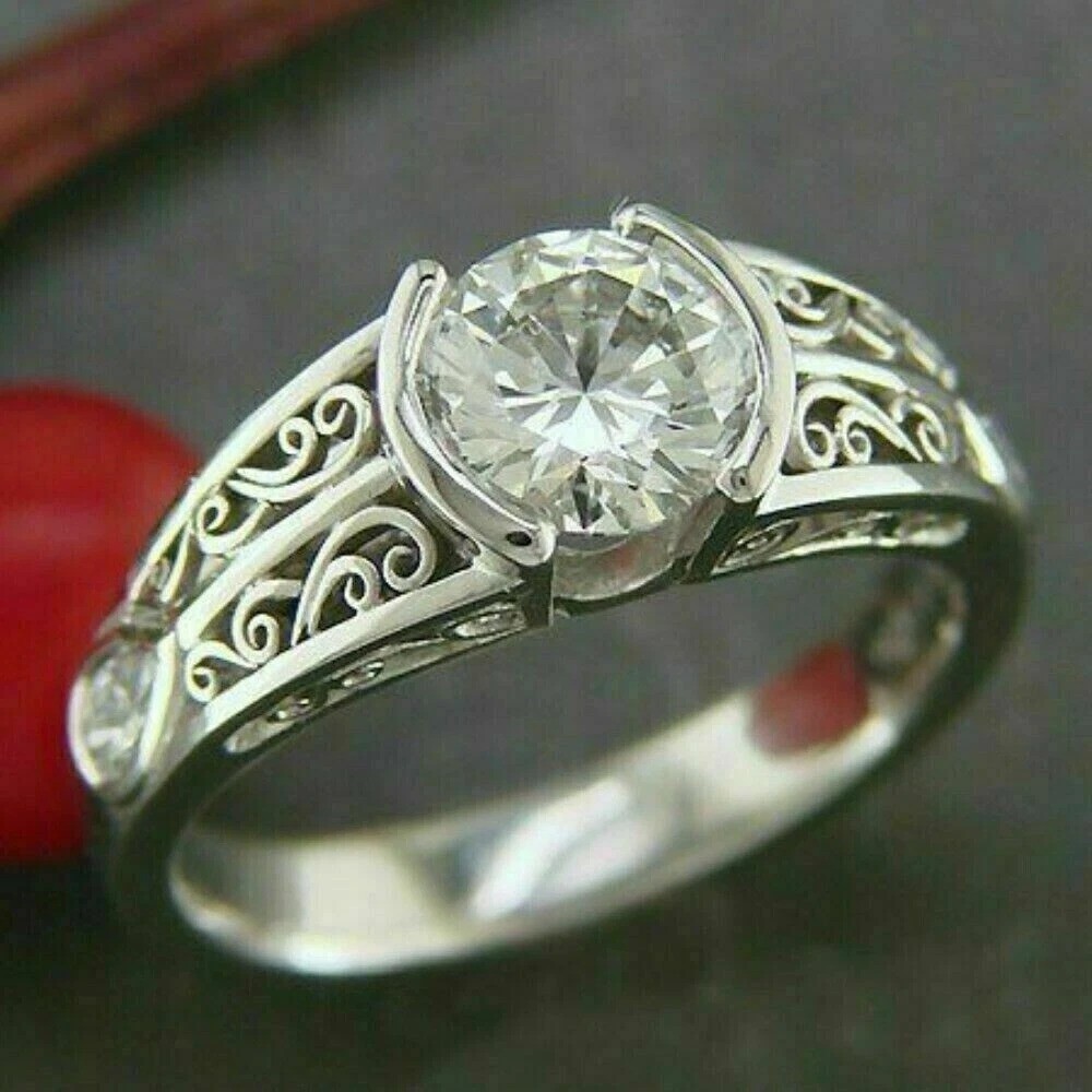 2.85Ct Art Deco Style Lab Created Diamond Wedding Anniversary Ring In 925 Silver