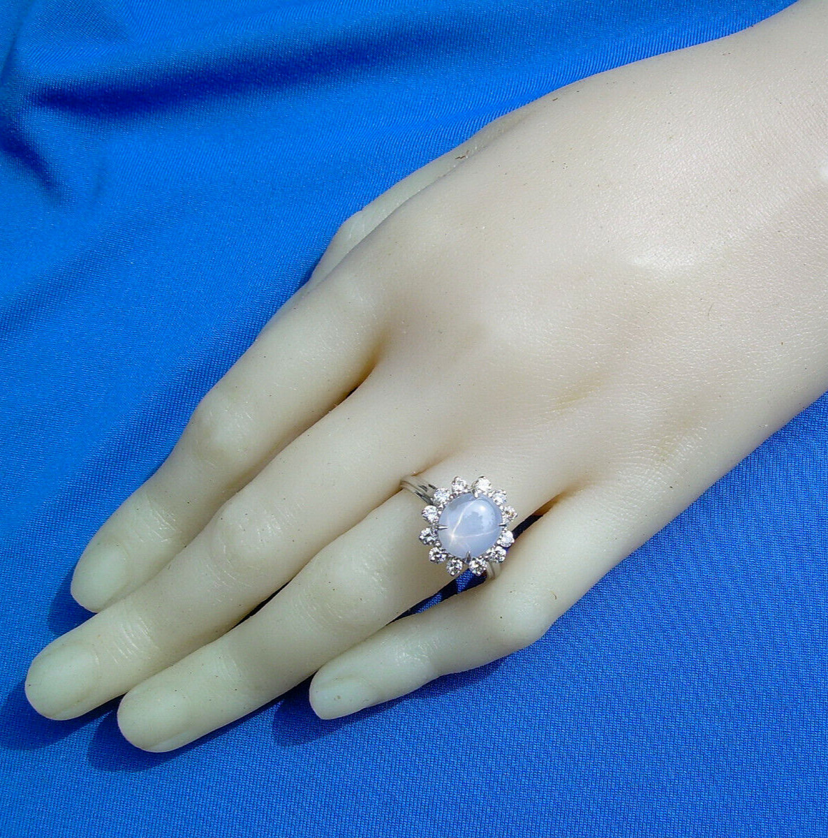 Original EARTH MINED STAR SAPPHIRE DIAMOND Deco Engagement Ring Diana Solitaire