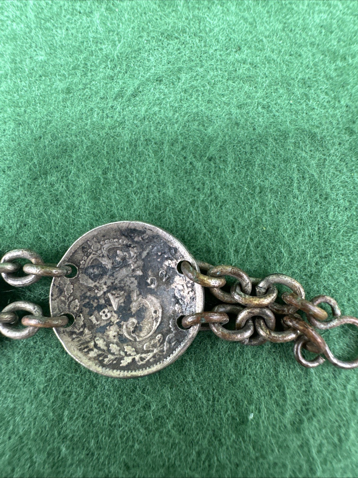 Vintage British Coin Bracelet 1944 Wren Farthing George VI WWII Era