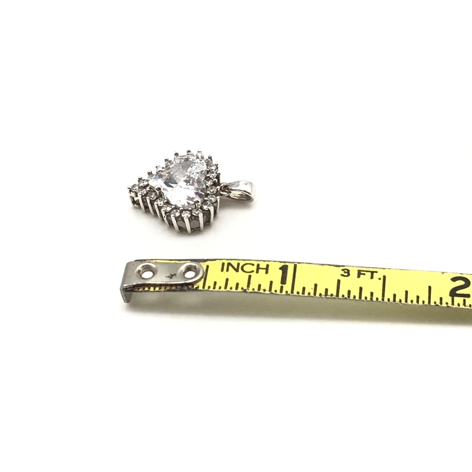 925 Sterling Silver Sparkling Clear CZ Cubic Zirconia Small Heart Love Pendant