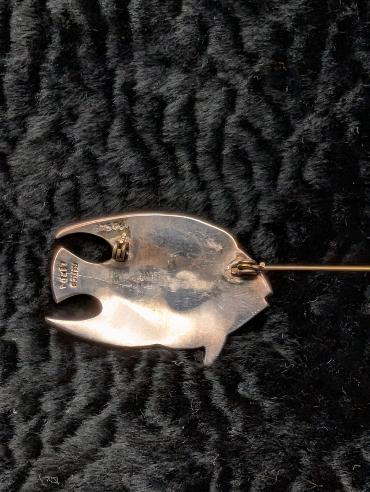 Vintage Mexican Sterling Silver Fish Brooch With Abalone Inlay – Signed