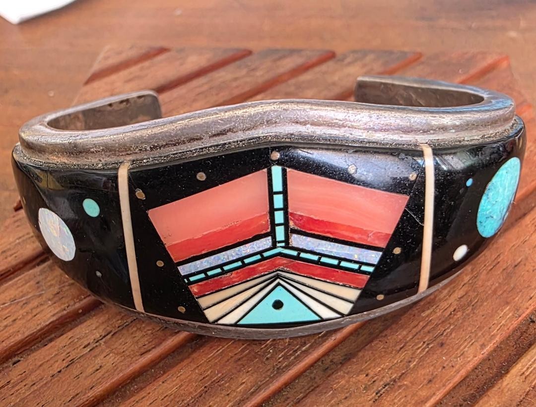 Ervin P. Tsosie Micro Inlay Bracelet Native American