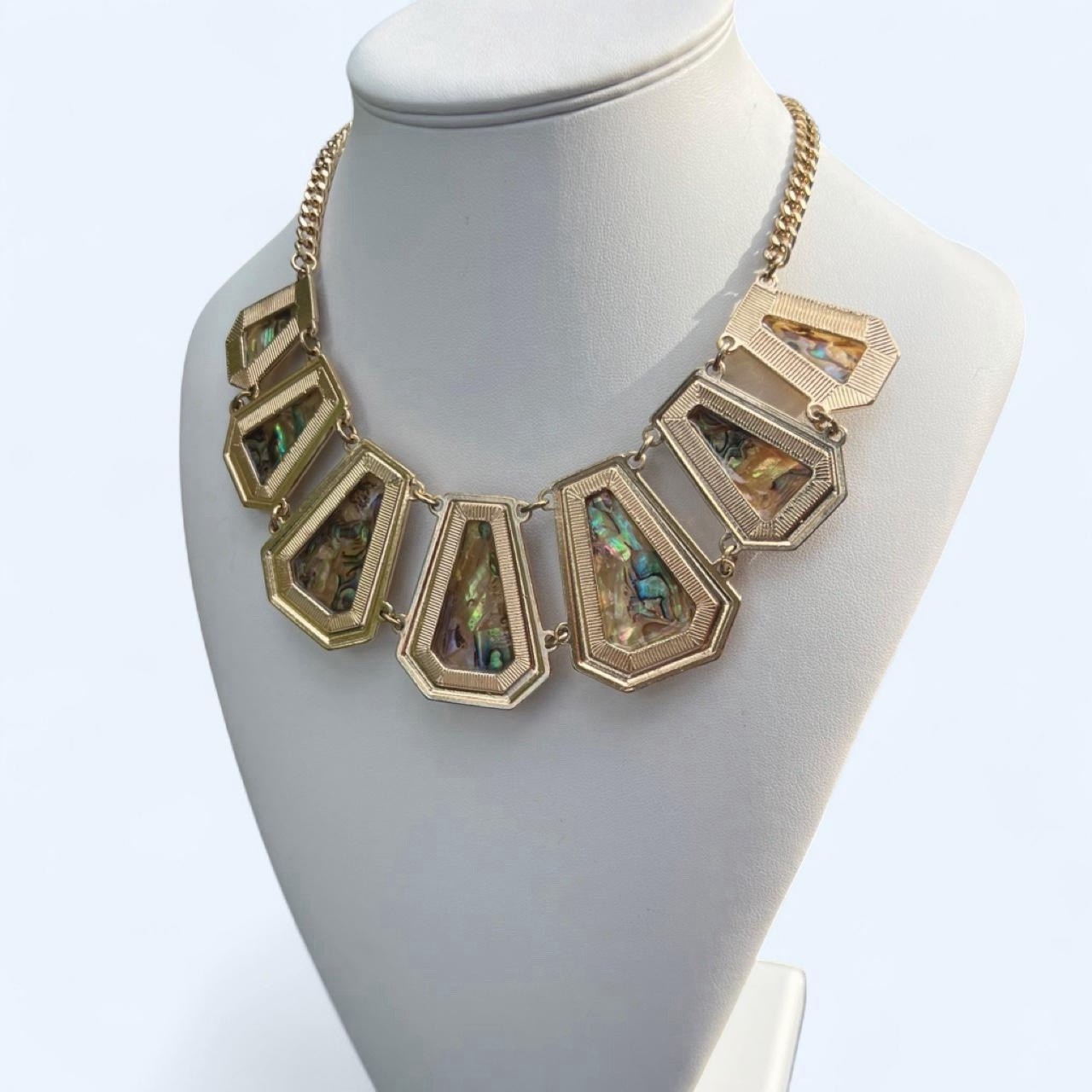 Vintage 2000s Statement Necklace Retro 00s Abalone Shell Style Glam The Limited