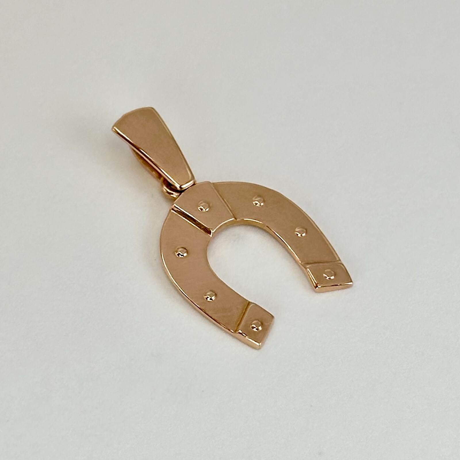 Chic Vintage Original Soviet Rose Gold 583 14k Pendant “Horseshoe” 1,73 g.