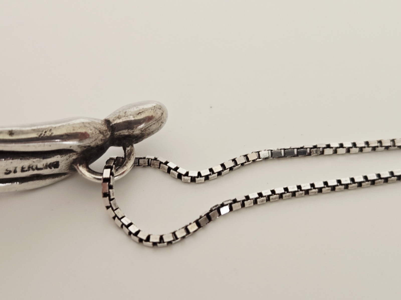 Vintage Artisan Signed Sterling Silver Modernist ‘Hope’ Figural Pendant Necklace