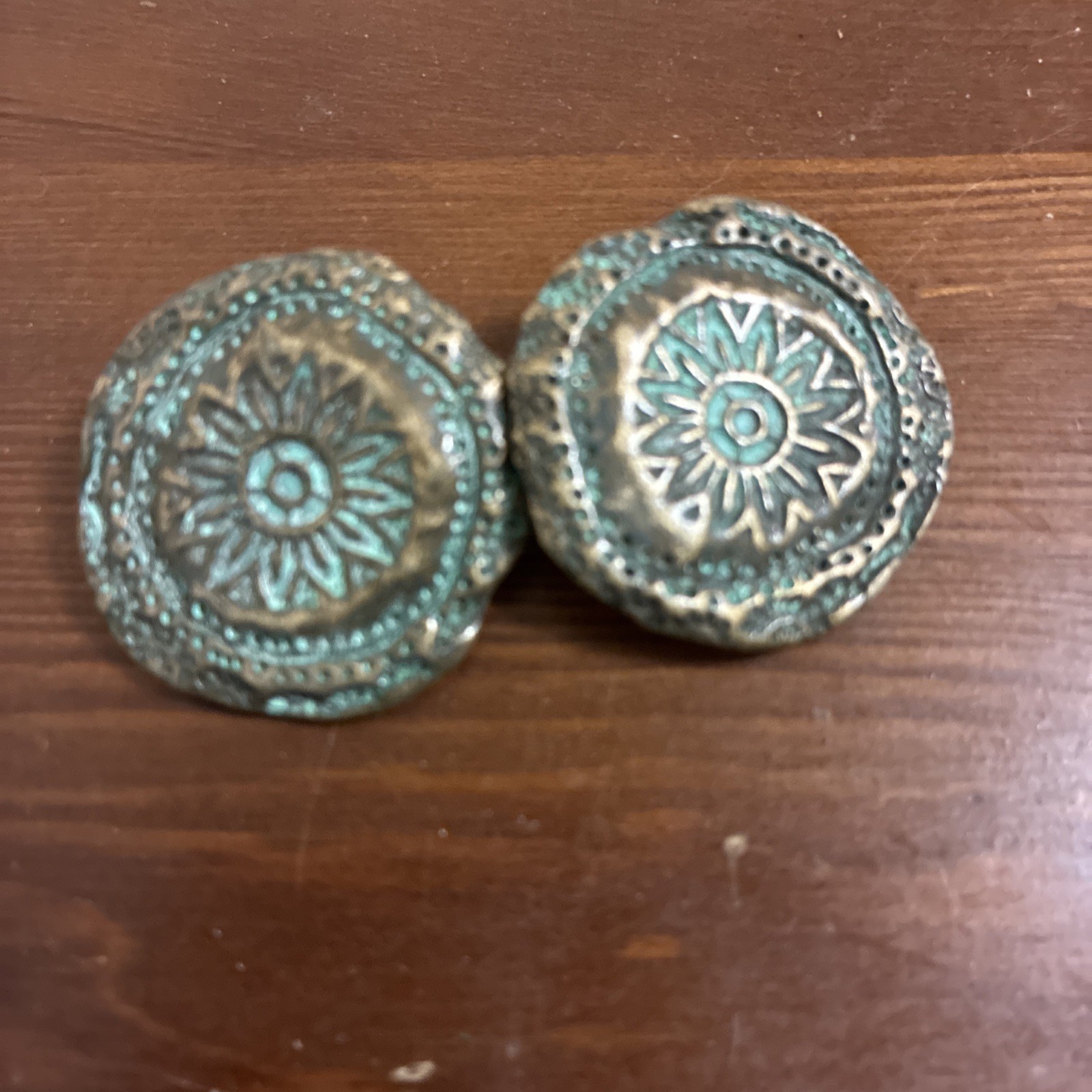 Antique Bronze Patina Clip On Earrings