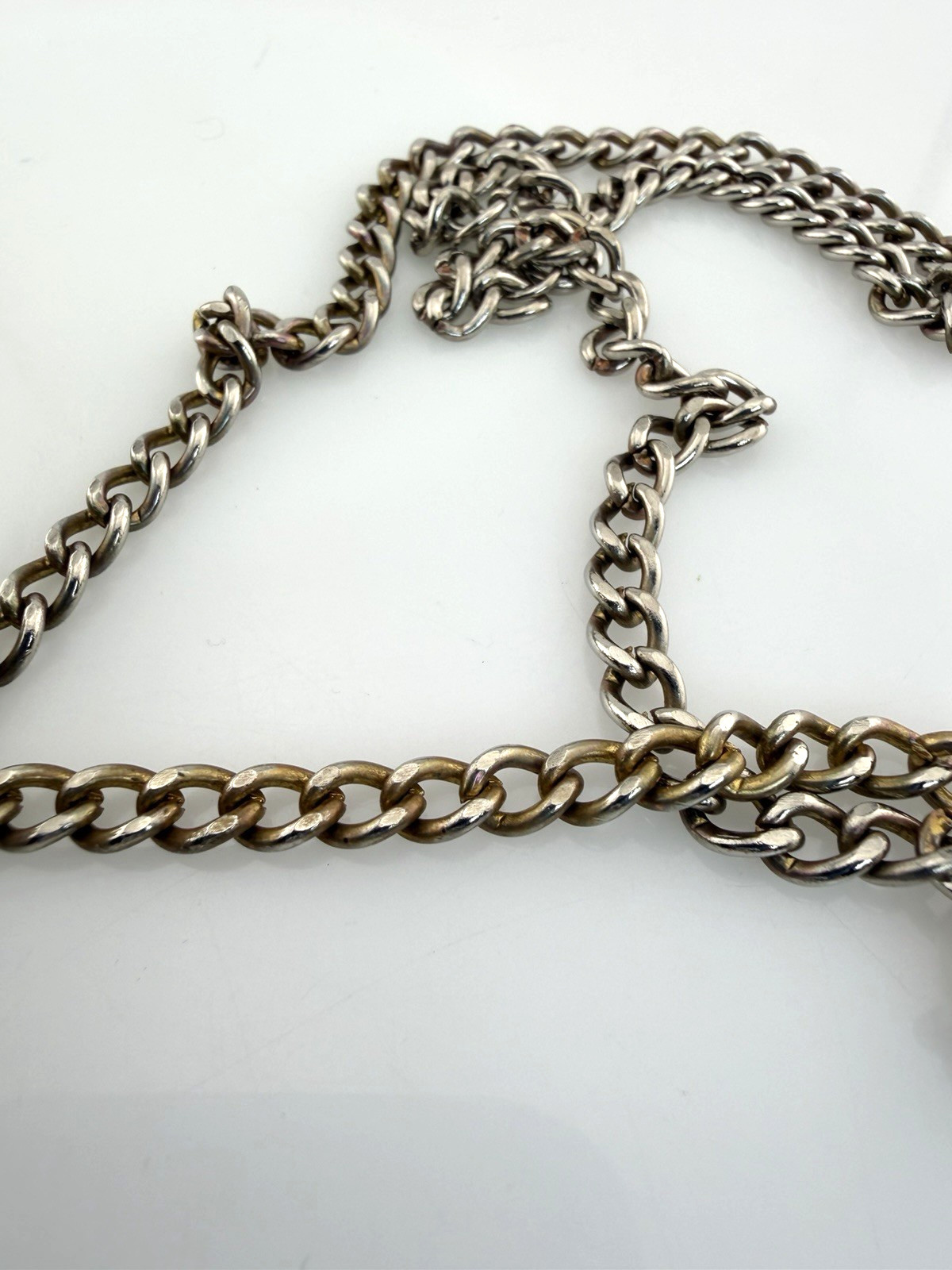 Vintage Razza Double Fish Necklace Carved Resin Faux Bone Gold Tone Large Pisces