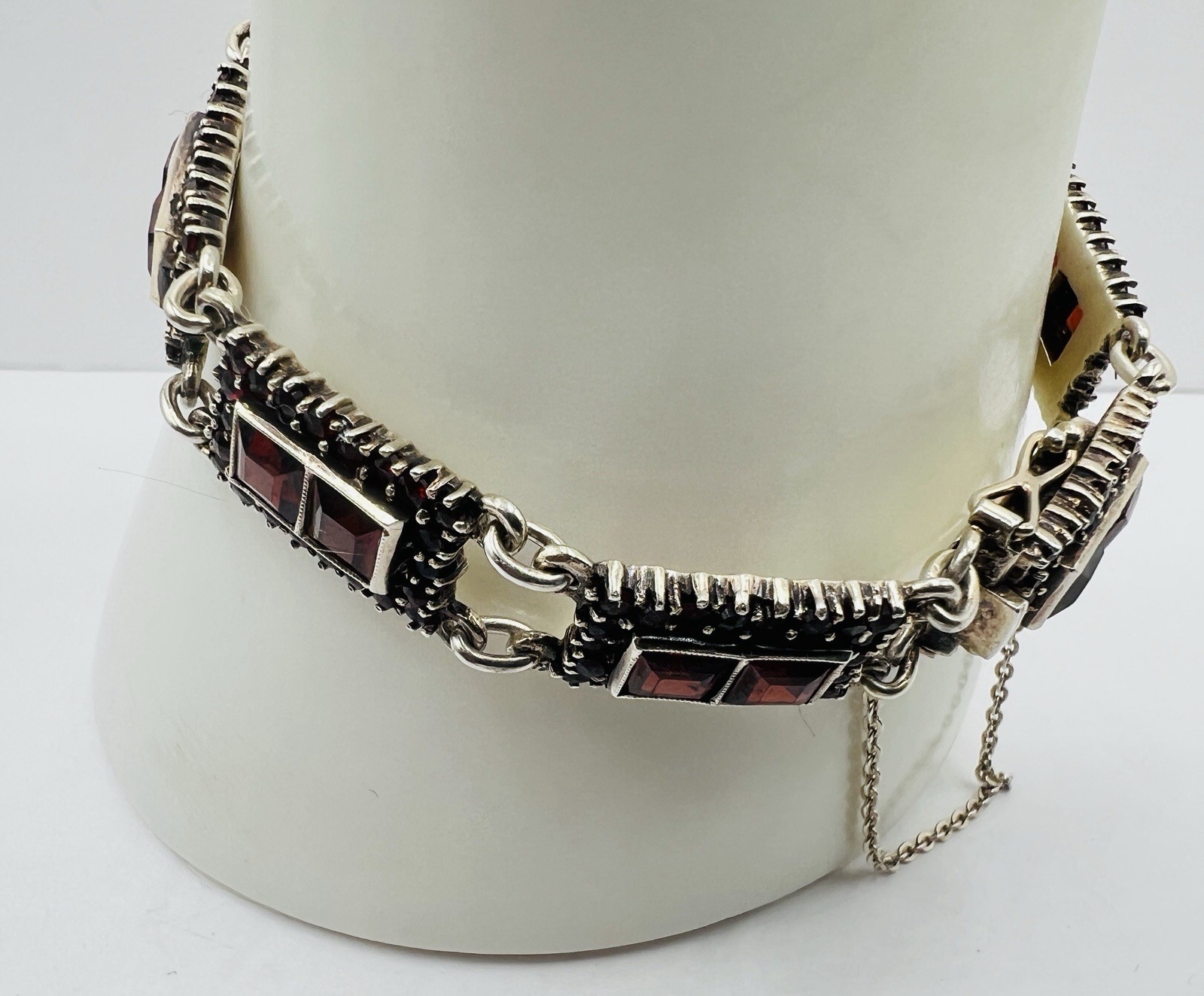 Vintage 835 Silver & Garnet Trachten Bracelet