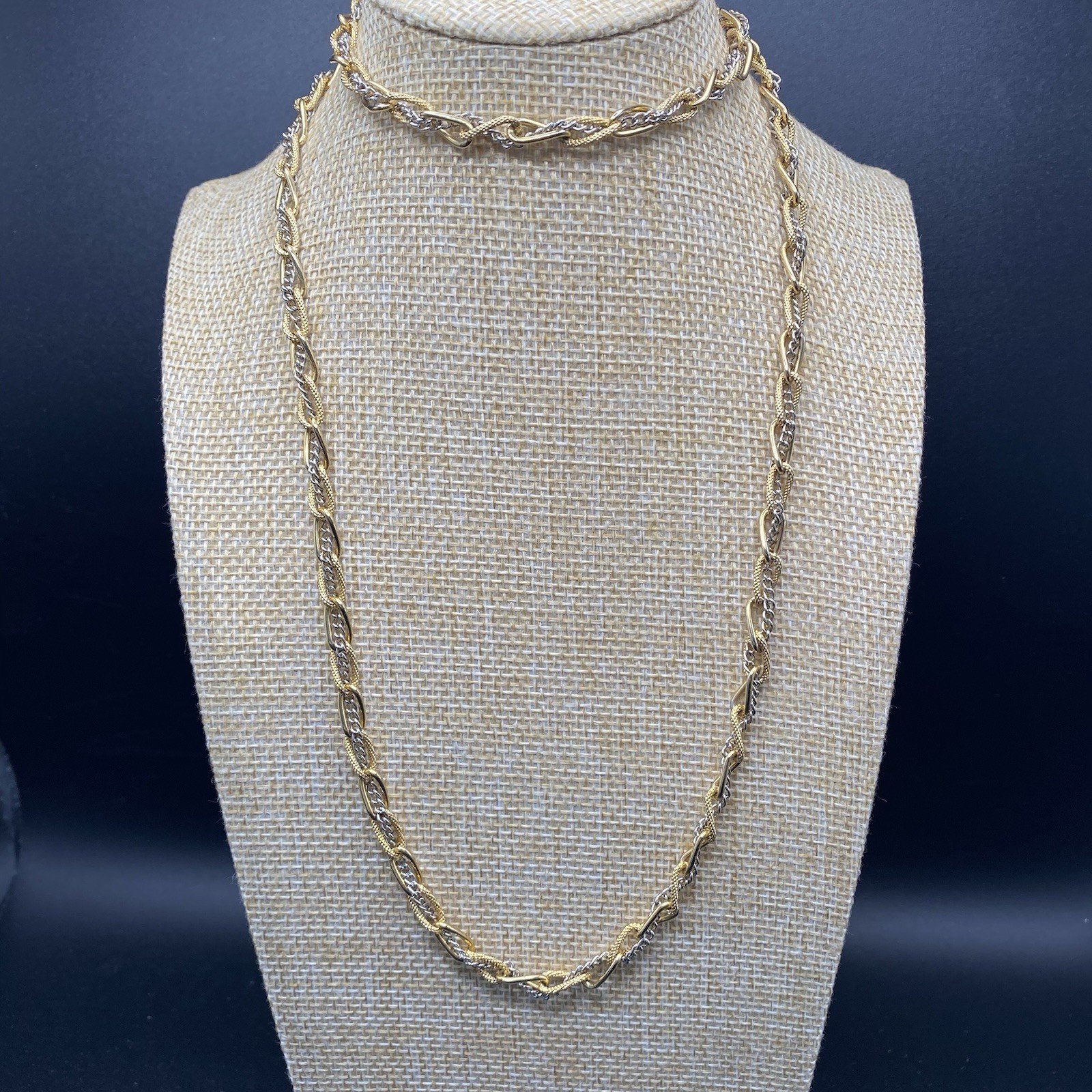 Vintage Givenchy Gold Chain Necklace 31” Multi Strand Statement Opera Logo Clasp