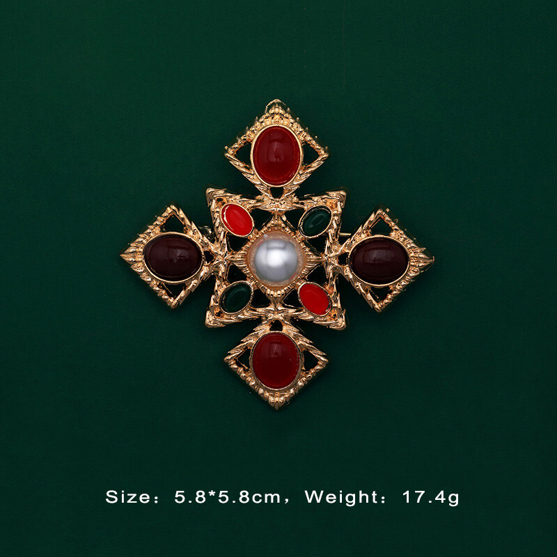 Women Noble Vintage Enamel Flower Brooch Unisex Antique Jewelry Accessories Gift