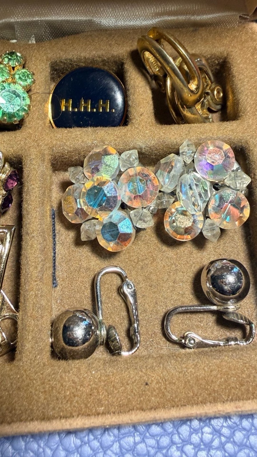 Vintage Clip-On and Screw-Back Earring Lot with Enamel Pin