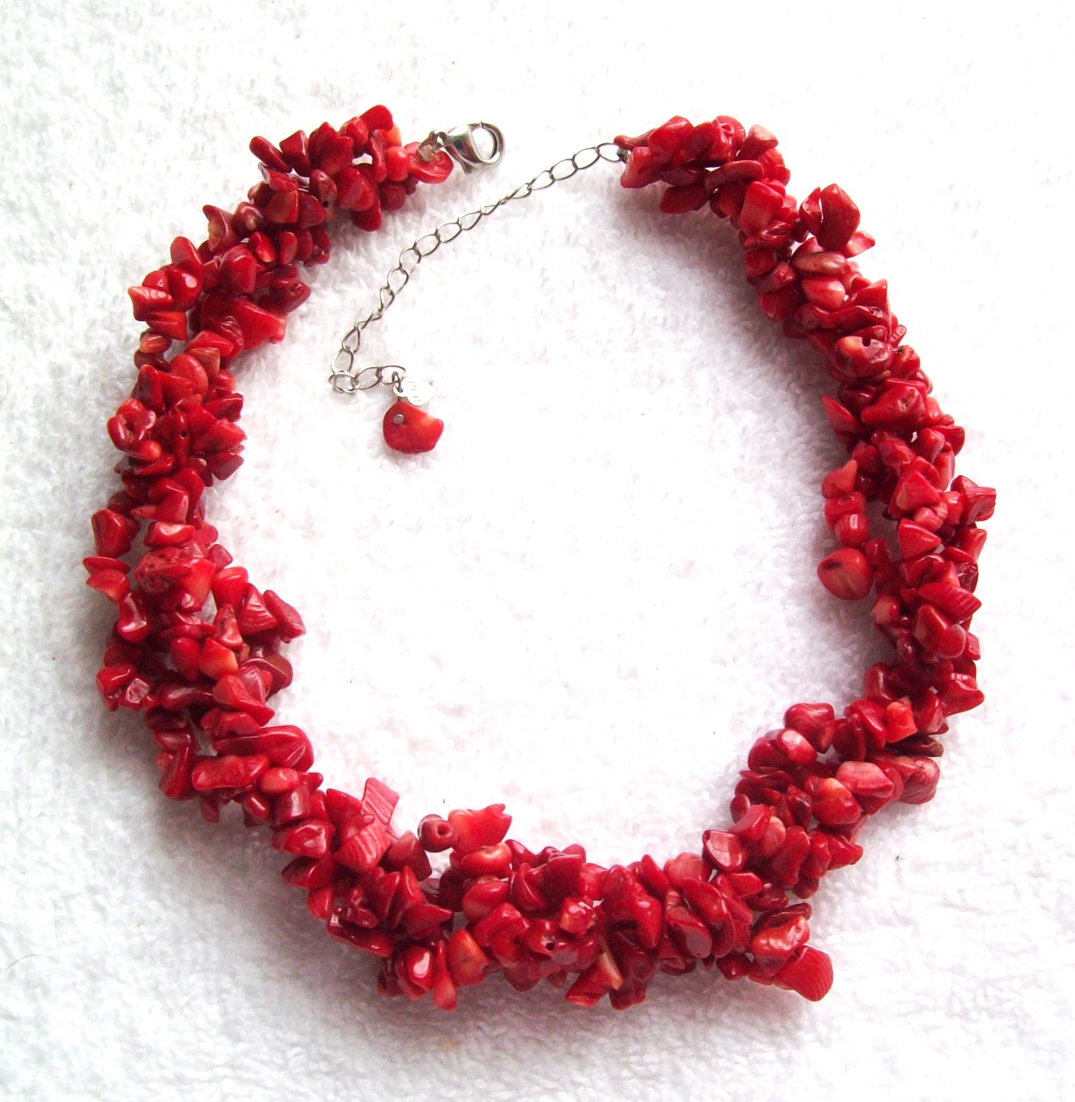 Vintage Henry Designs (H.D.N.Y) Natural Red Coral Triple Strand Necklace