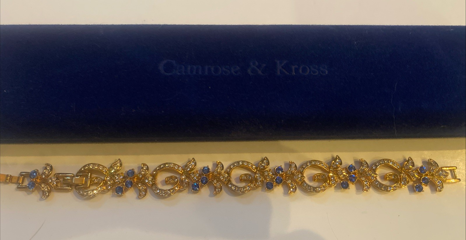Camrose & Kross Jacqueline Kennedy Sapphire And Crystal Gold Bracelet JBK
