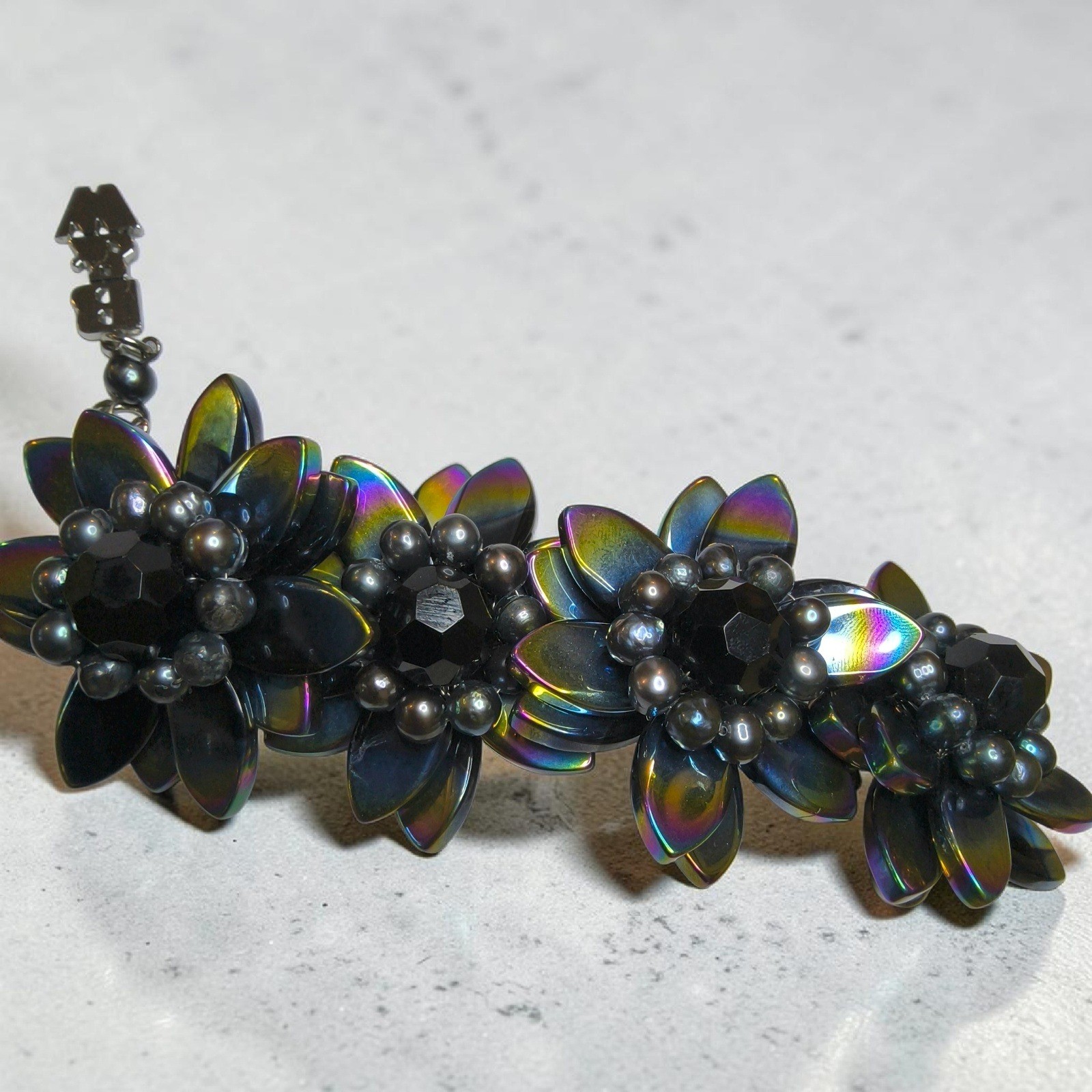 Vintage Butler & Wilson Oversized Floral Statement Bracelet B&W Box 2.5″ Flowers
