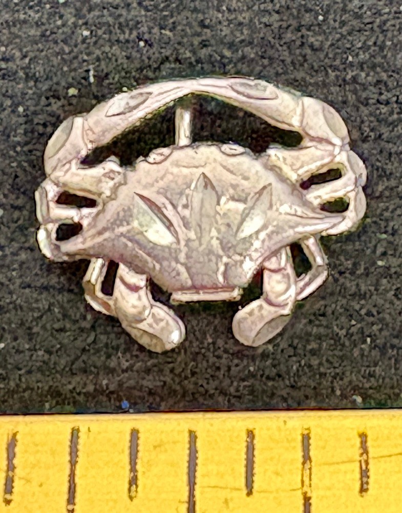 Sterling Silver Crab Vintage Charm .75″ 2.0 Grams