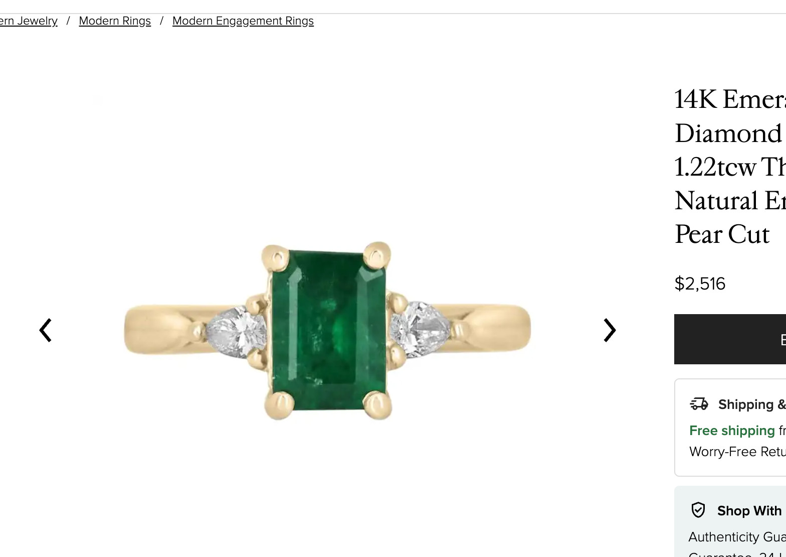 VINTAGE 14K Gold Natural Zambian Emerald & Diamond Ring 1.1CT Emerald Size 7
