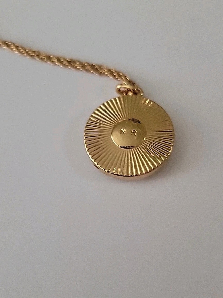 Vintage Nina Ricci Rhinestone Abalone Pendant Necklace 17″ w/3in. Extender