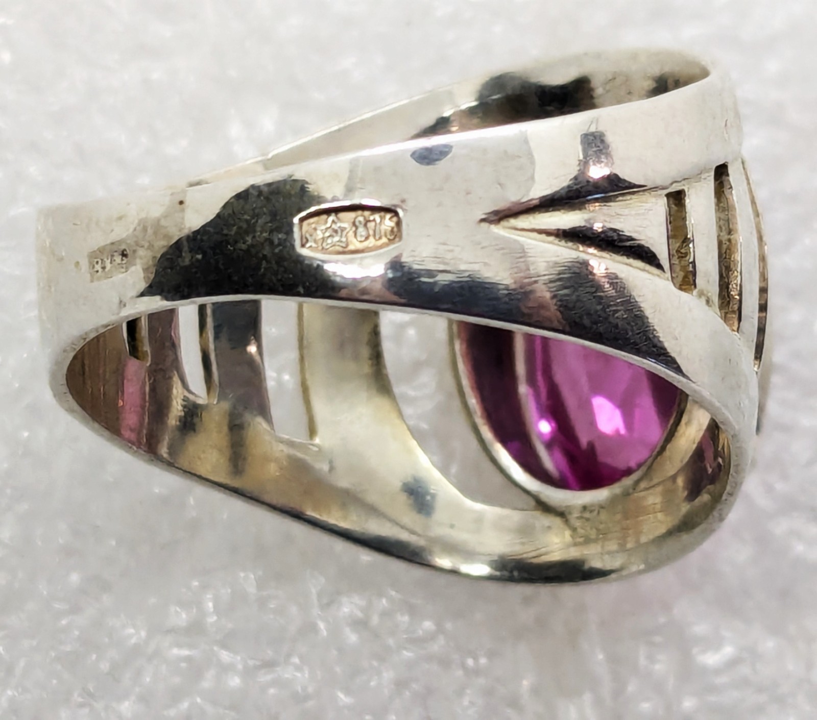 Vintage Luxury Soviet RING Silver⭐️875 with Big Bright Ruby -10.5US (20mm) | #77