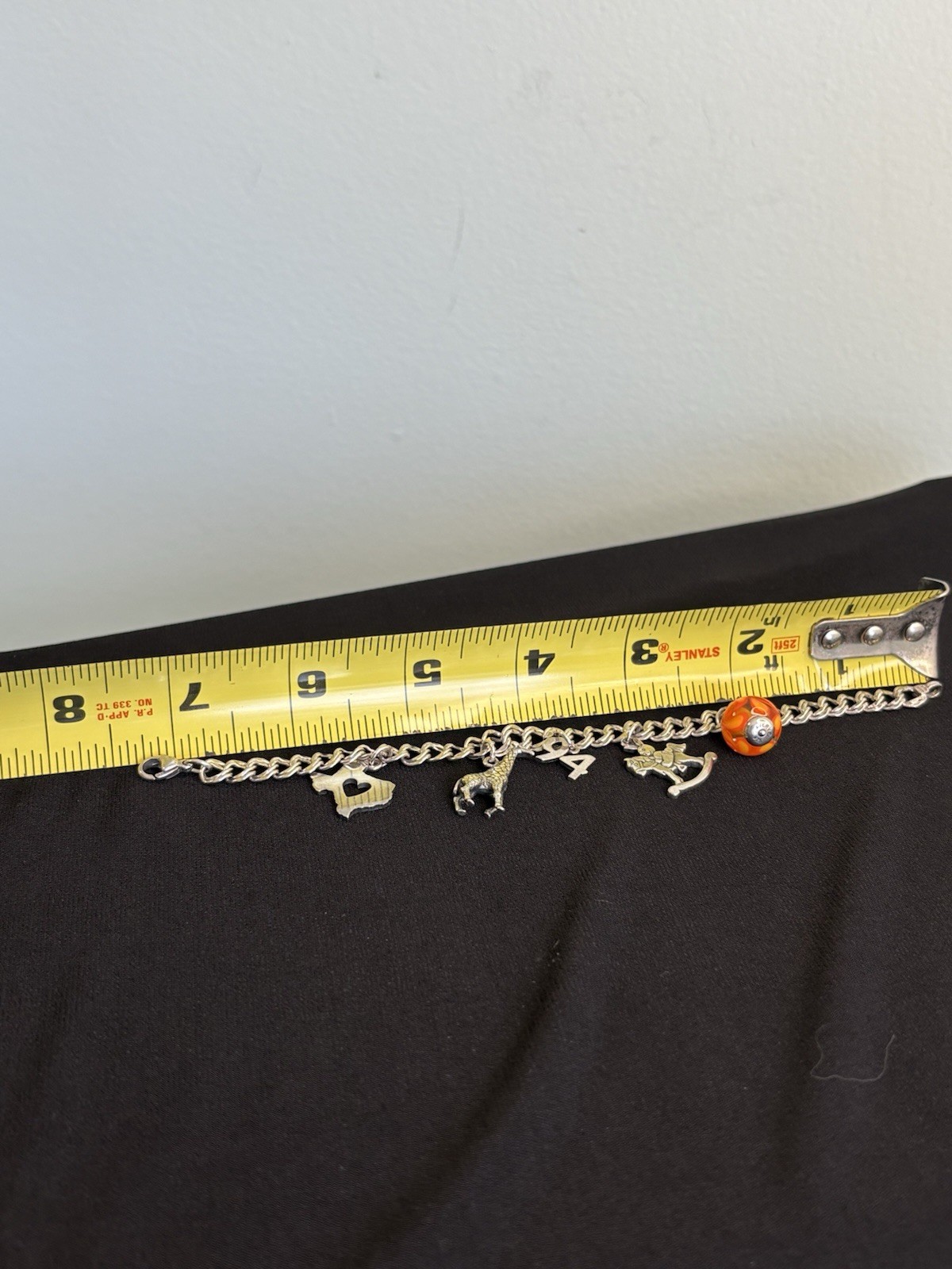 Vtg James Avery Double Curb Bracelet w/3 Rare Retired Giraffe/Sun/Rabbit