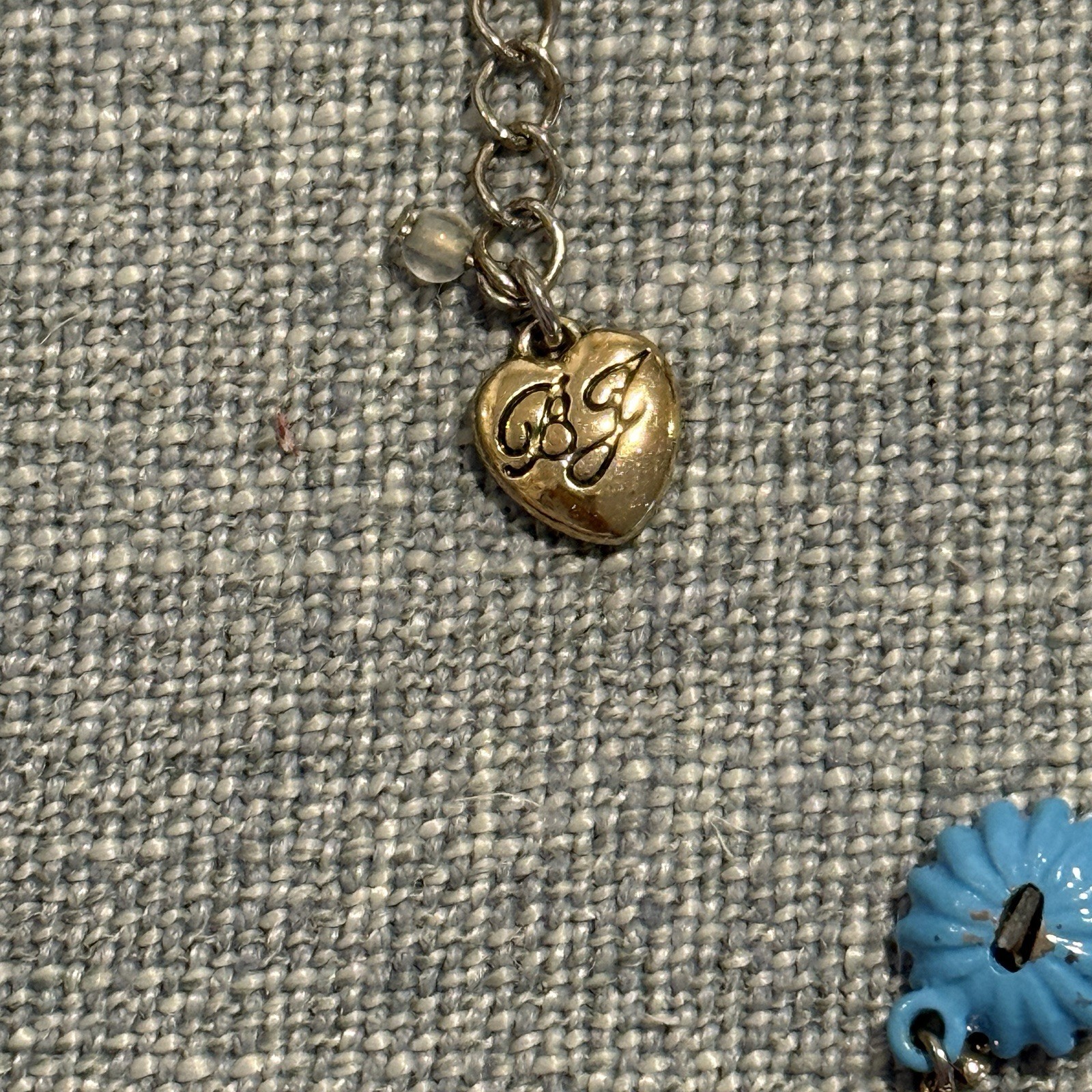 Betsey Johnson Triple Strand Necklace Beaded Multi Floral Heart Crystal Signed