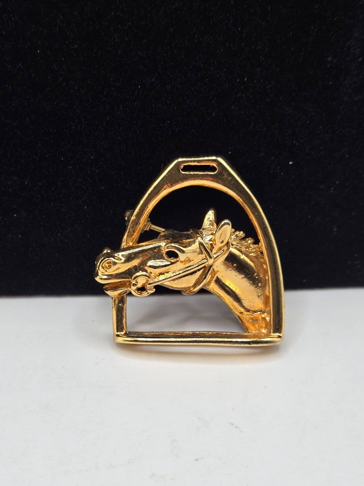 Vintage Equestrian Horse Stirrup Iron Brooch Polo English Riding