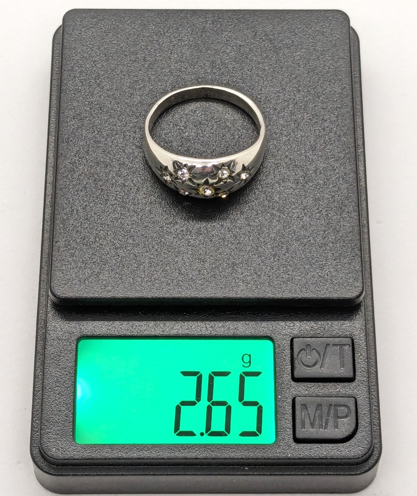 Vintage Elegant RING Silver 925 with Chic Bright Inserts -size: 9US (19mm) | #28
