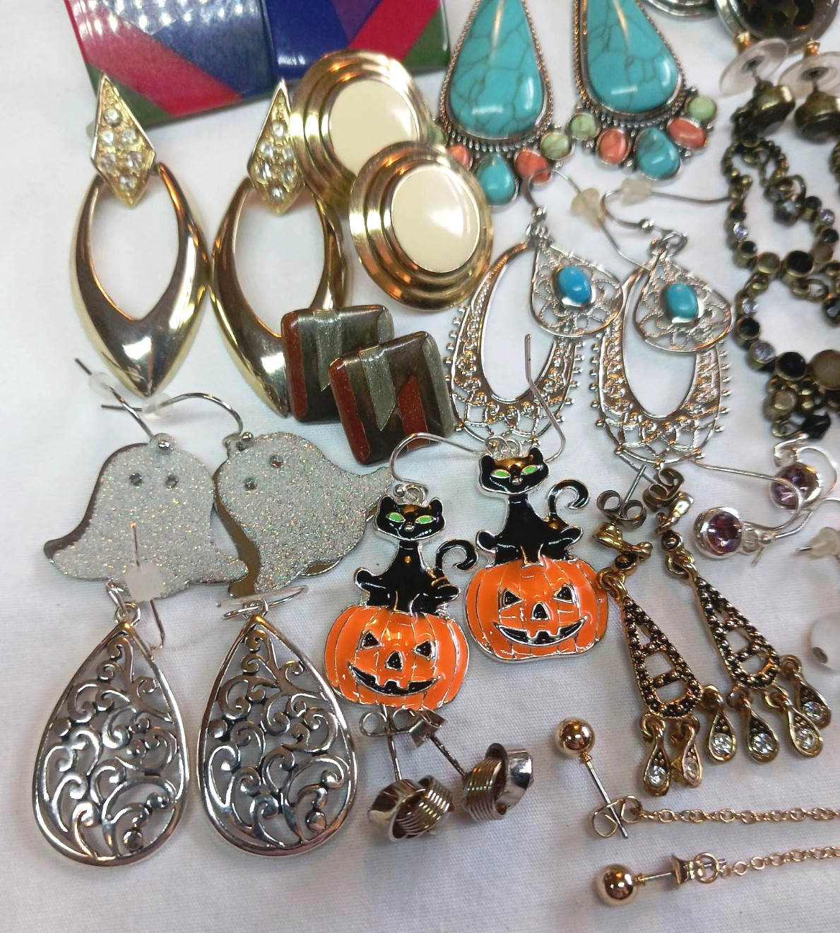 Vintage/Now Junk Drawer Earring Lot 2 – 50 Pairs Mixed Materials All Wearable