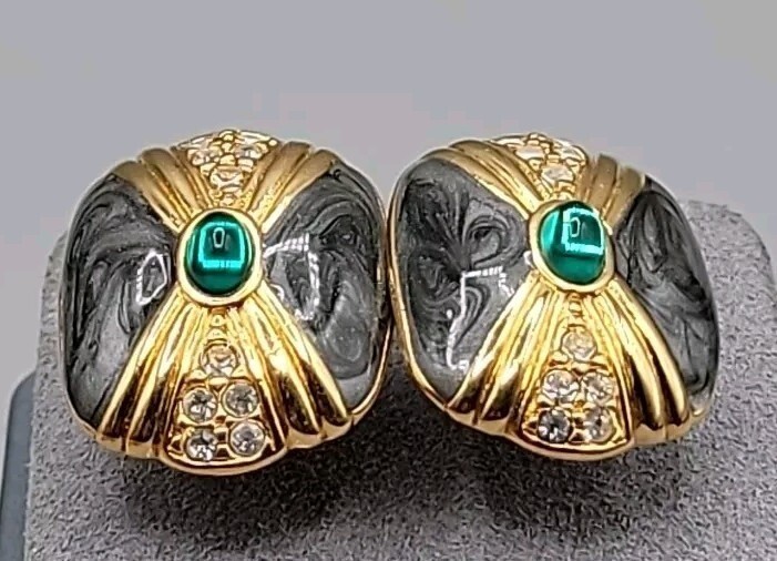 Vtg Kenneth Lane for Avon Duchess of Windsor Panther Collection Post Earrings