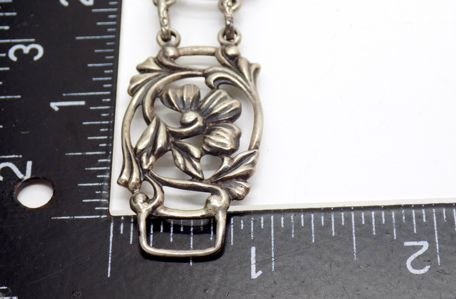 Danecraft 925 Sterling Silver Floral Flower Repousse Filigree Bracelet