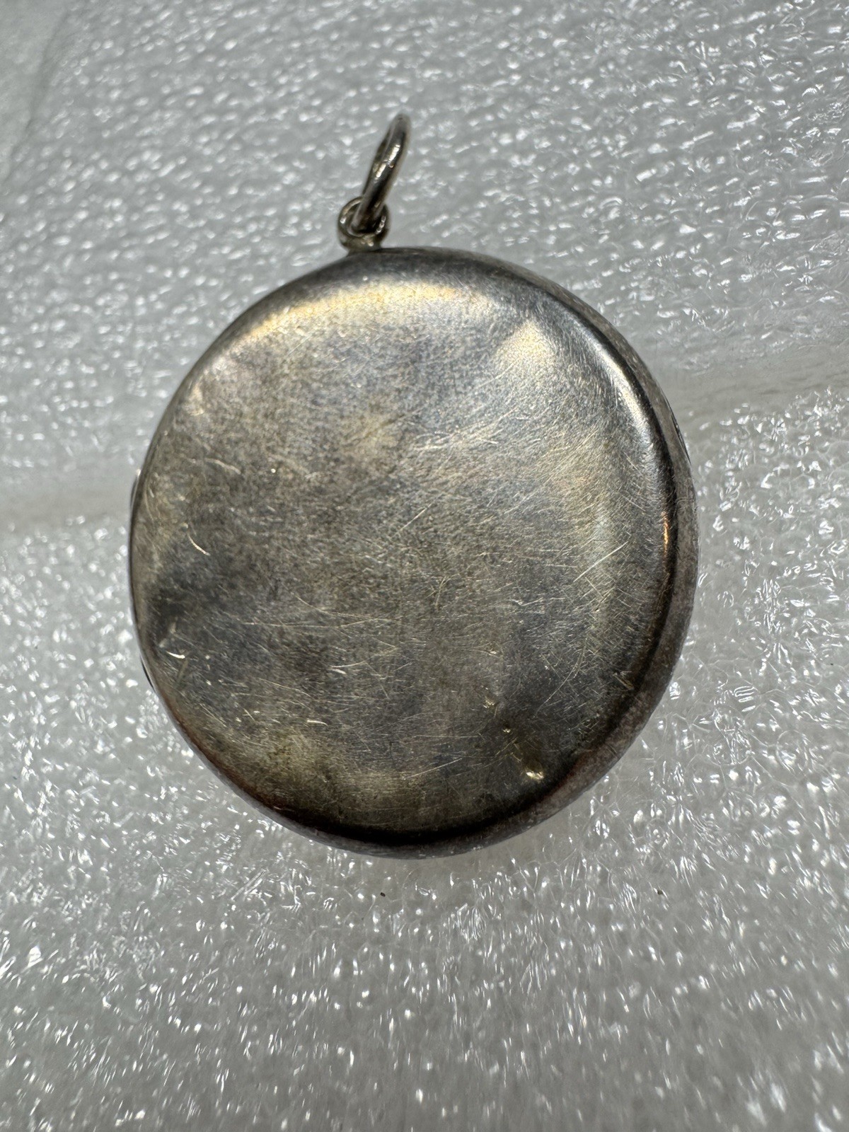 Antique Sterling Silver Art Nouveau Repousse Lady Crescent Moon & Stars Locket