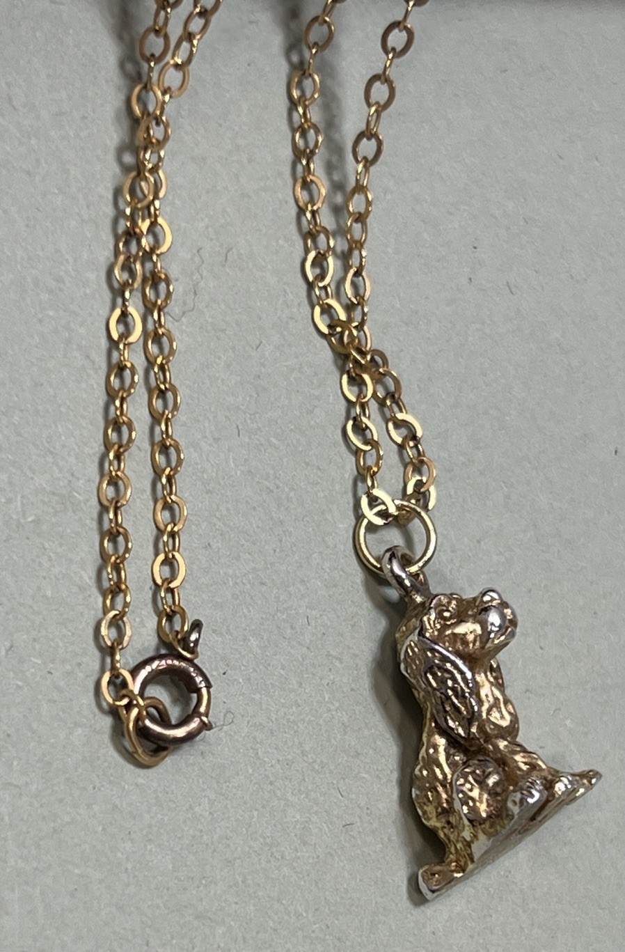 Vintage Cocker Spaniel Dog Pendant Necklace 1/20 Gold Filled 18”Gold Tone .5”
