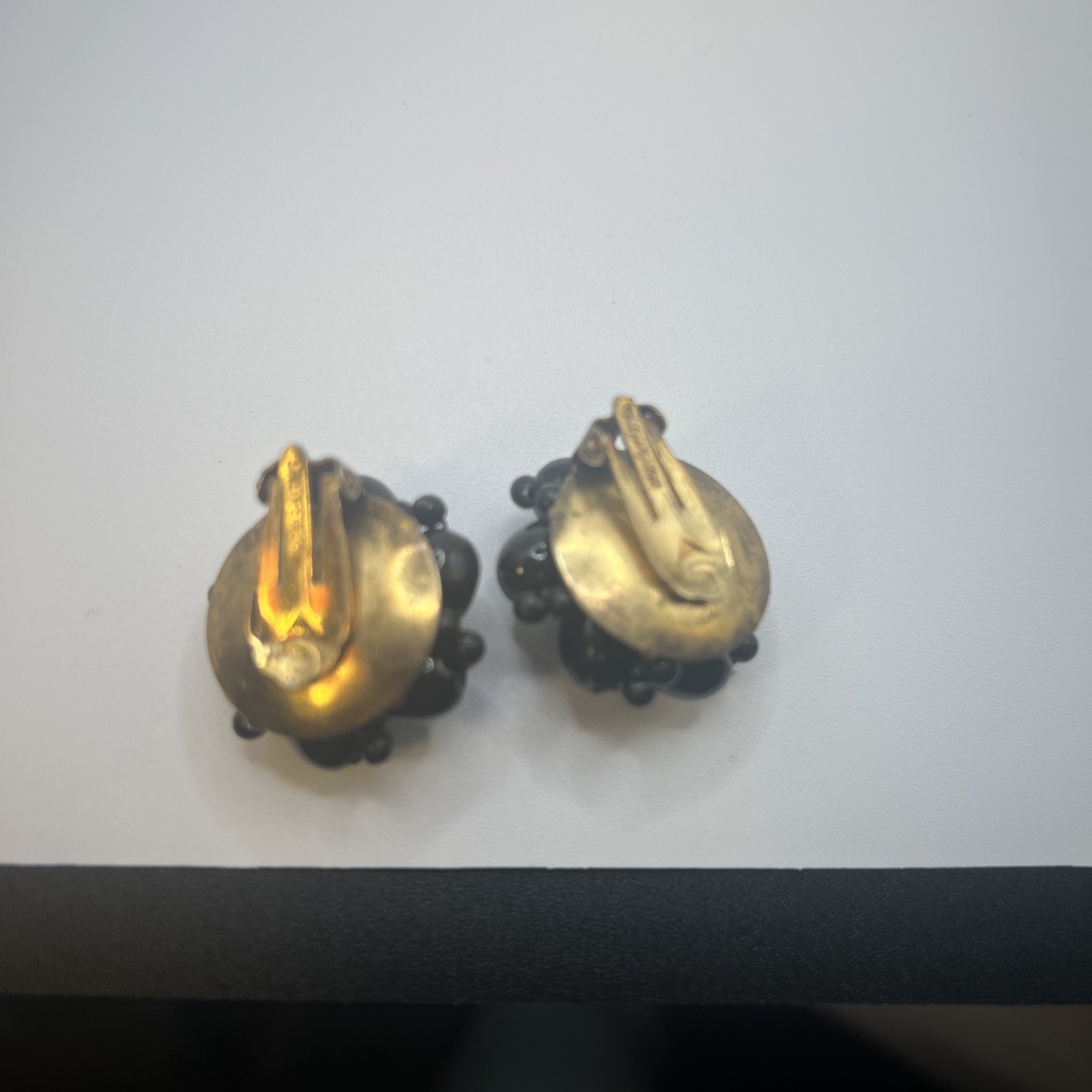 Vintage Clip On Earrings Cluster Beaded Germany, Real Vintage