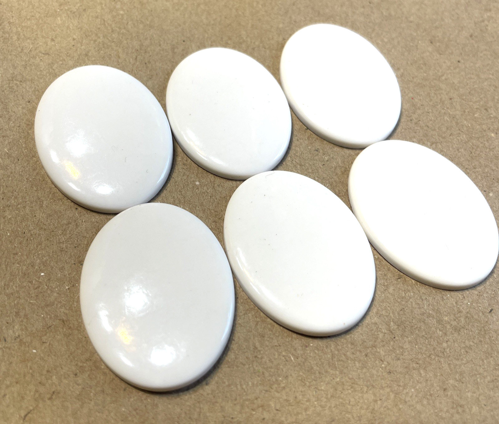 30x40mm 6pcs White Oval Cabochon Vintage Jewelry Supplies Plastic