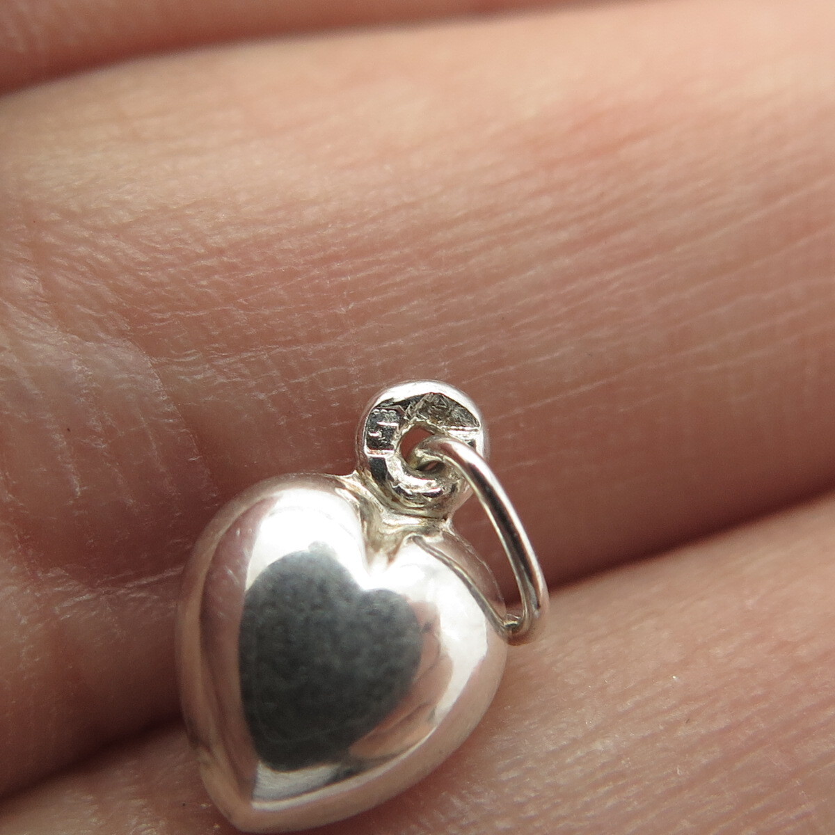 835 Vintage Portugal Puffy Heart Chatelaine Charm Pendant
