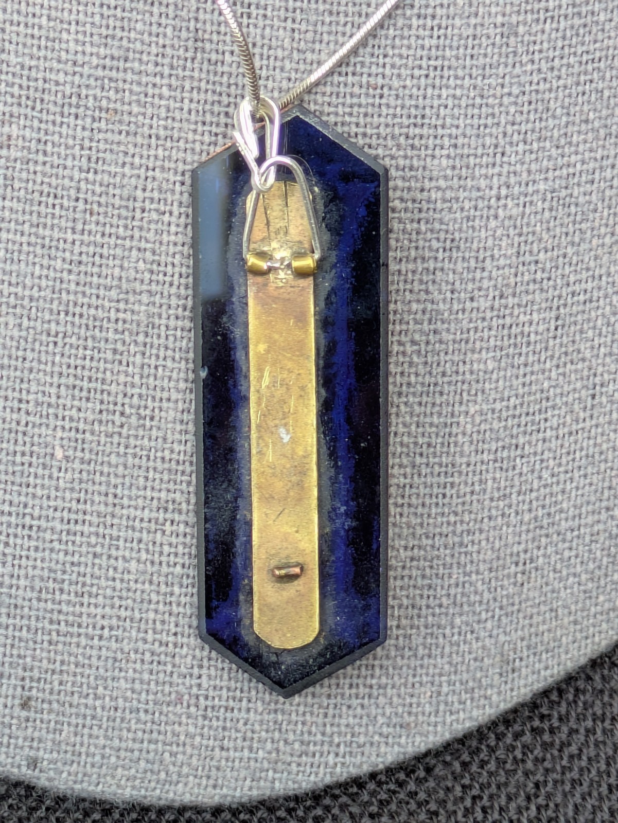 Antique Micro Mosaic Converted Pendant 16.5″ 925 Ster Silver Necklace AS IS D79