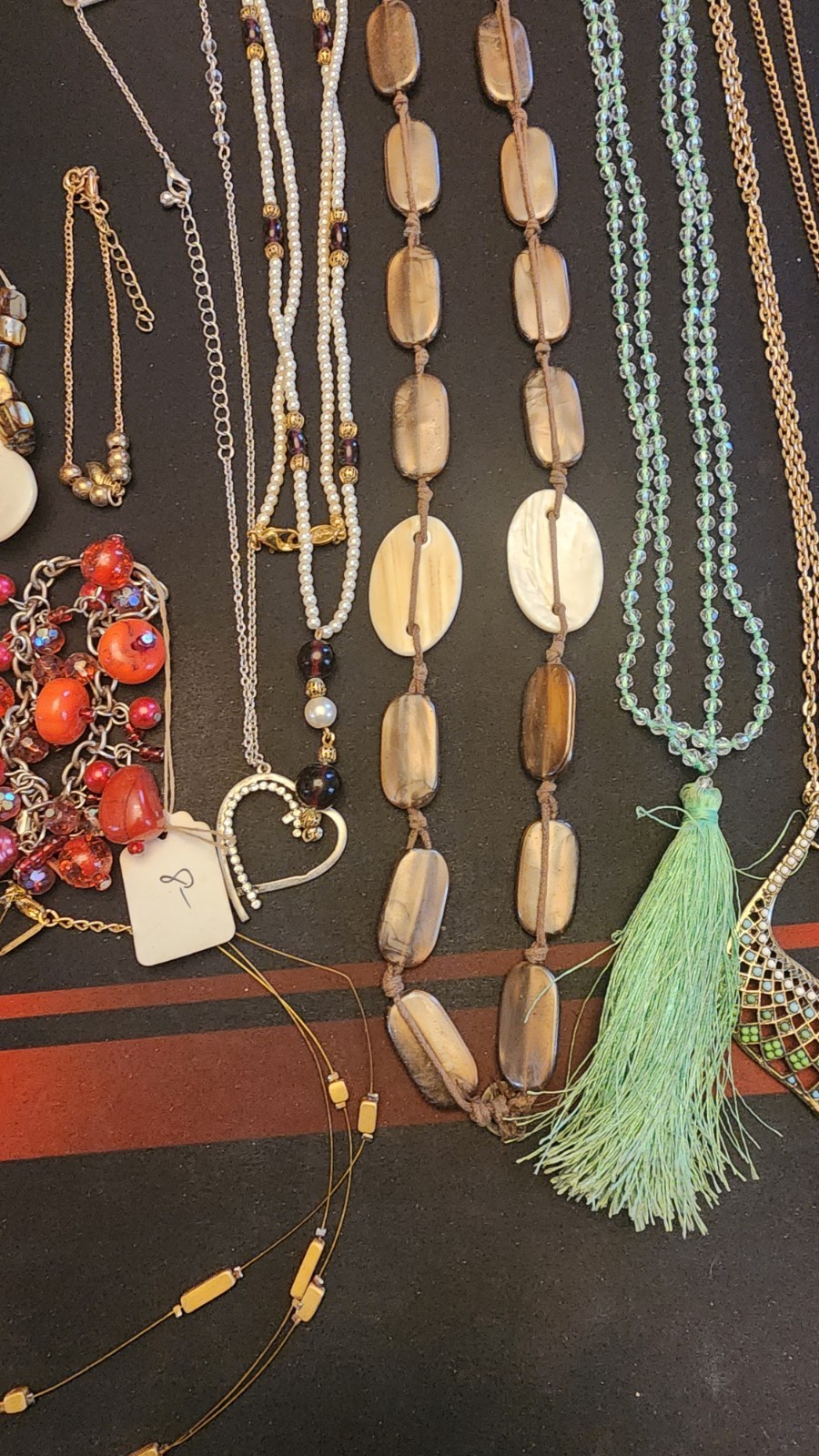 Lot #43 of random estate sale jewelry, mostly necklaces and a few bracelets