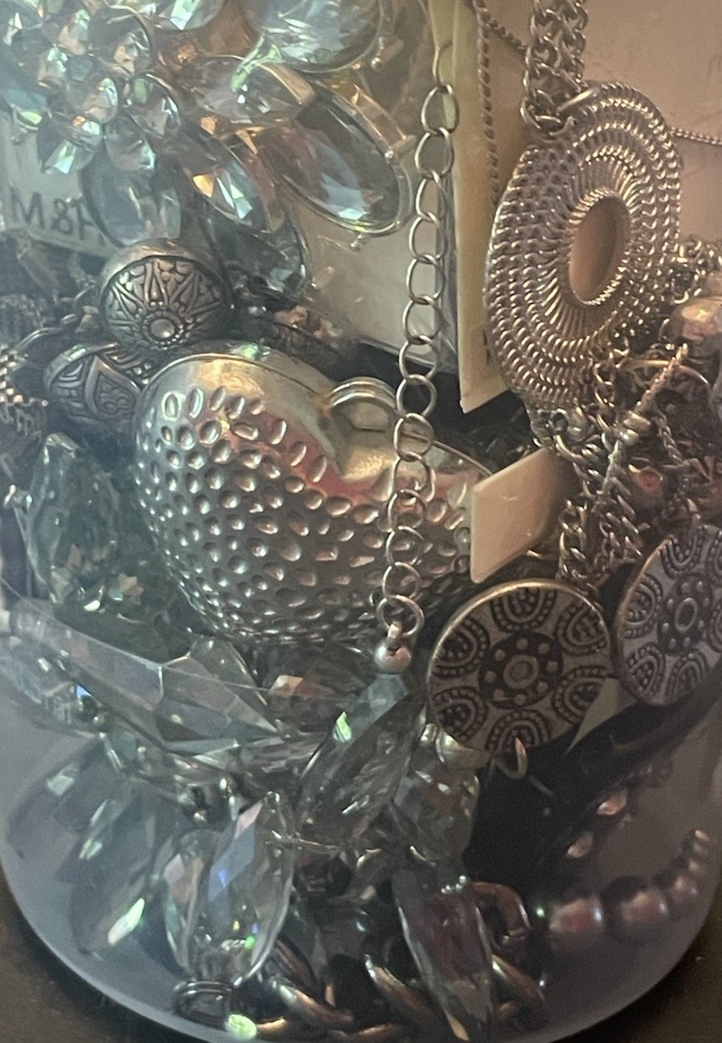 Mystery Jewelry Jar BOLD CHUNKY Curated Black Silver All Wearable Glam Runway