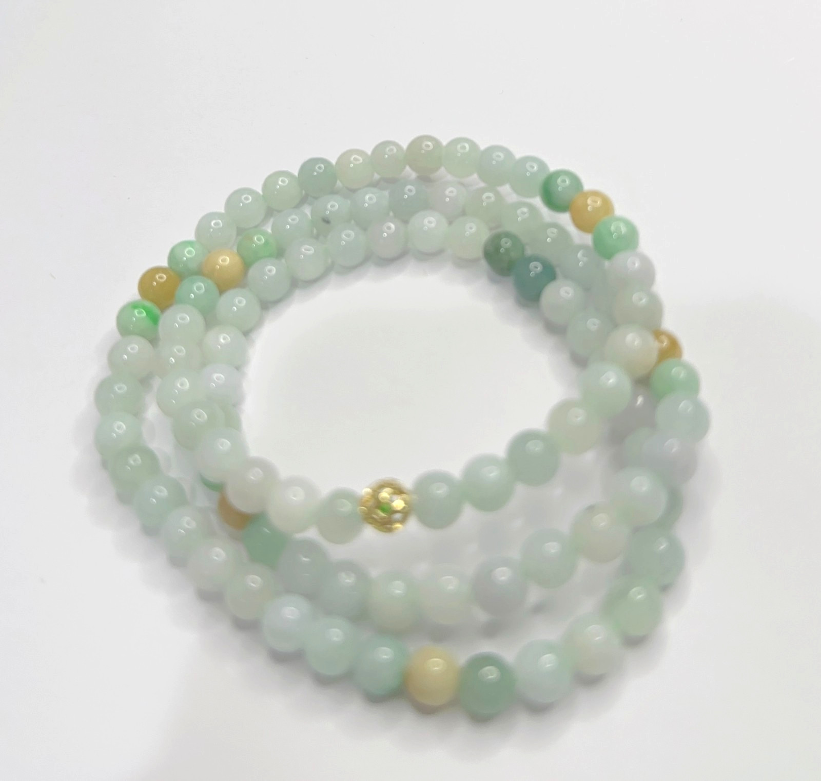 Burmese jadeite Jade type-A bead necklace, bead size 6.4mm, 22inch long